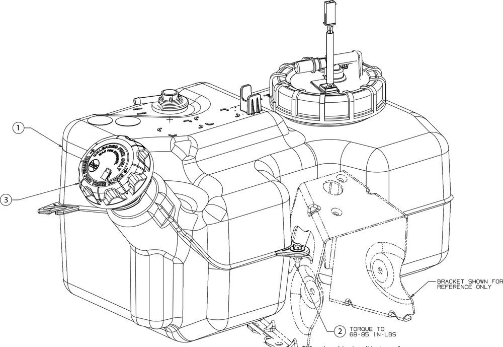 Fuel Tank Diagram and Parts List for (13A9A1CN010)(2018) Cub Cadet Lawn Tractor